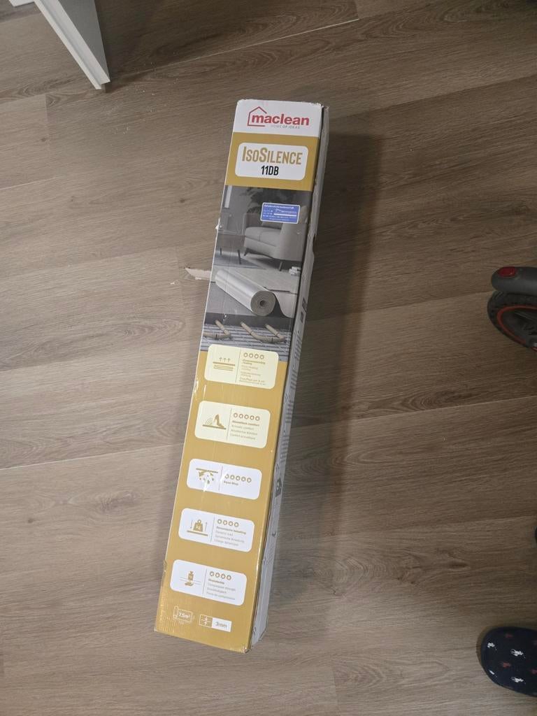 Ondervloer laminaat 11dB Maclean IsoSilence 7,5 m², Ophalen of Verzenden