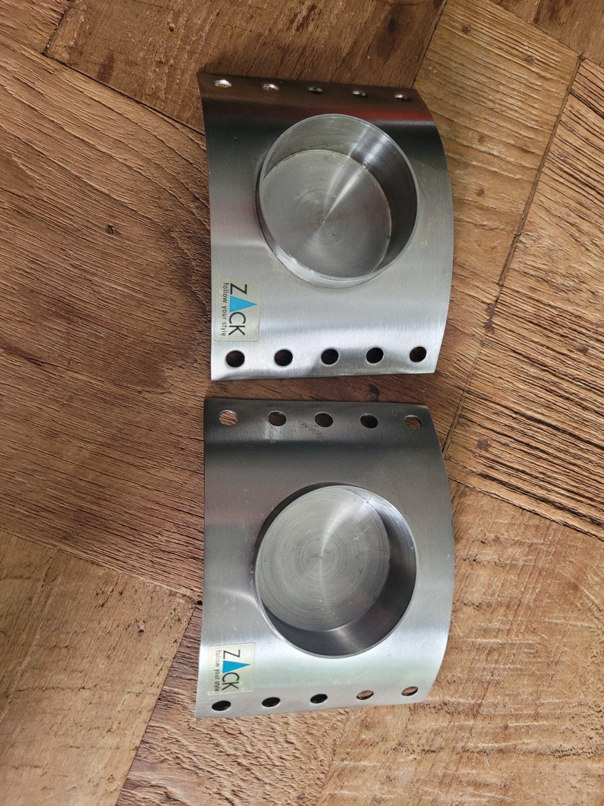ZACK theelichthouders - RVS - 2 stuks, Gebruikt, Ophalen of Verzenden, Zilver, Metaal