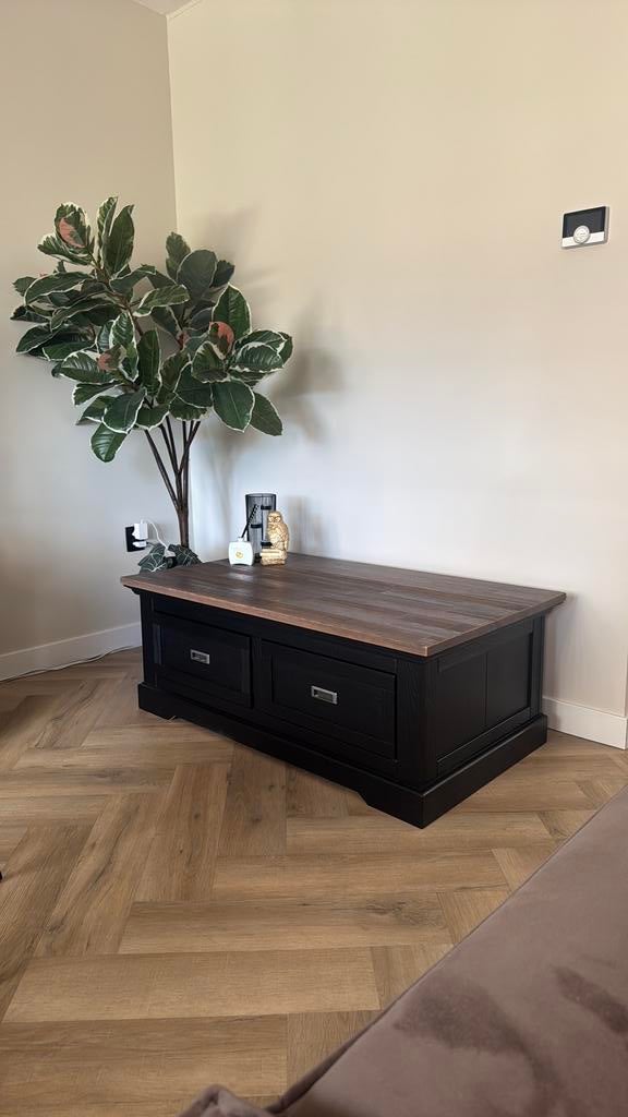 Stijlvolle salon tafel met lades + bijpassende eettafel, Ophalen, Gebruikt, 50 tot 100 cm, 100 tot 150 cm