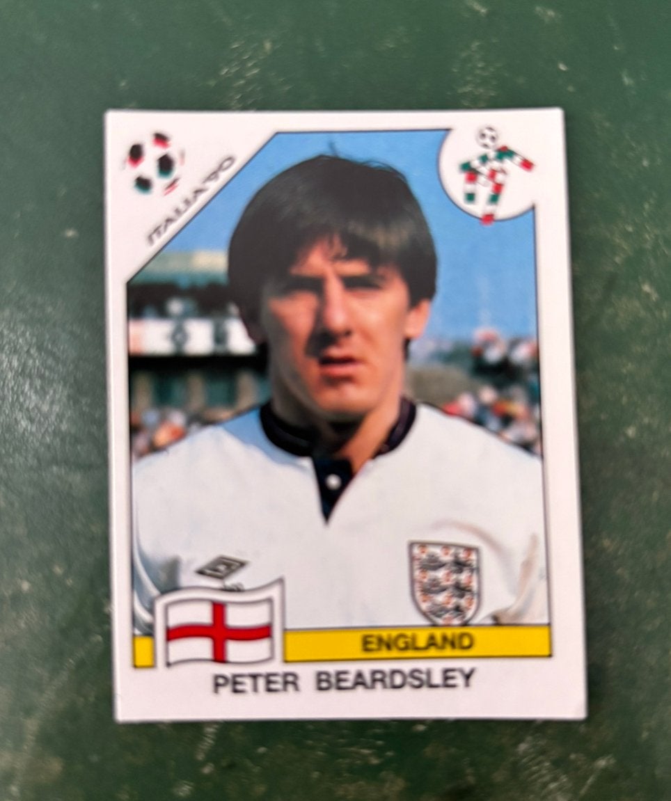 Panini plaatje Peter Beardsley Engeland WK 90, Ophalen of Verzenden, Zo goed als nieuw