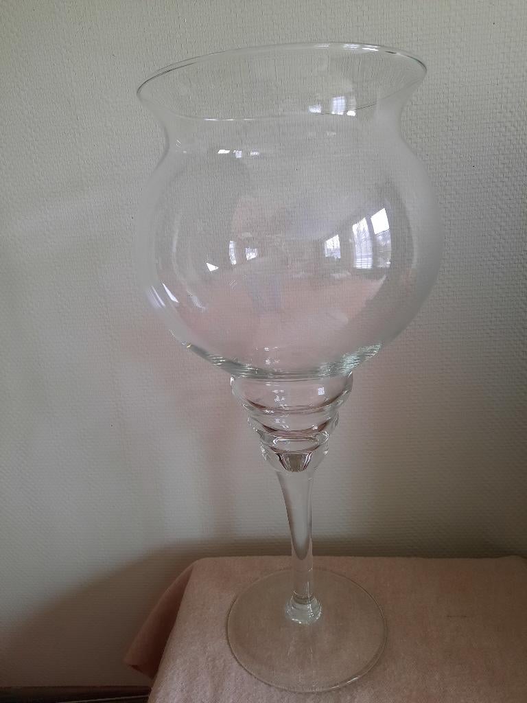 Decoratieve vaas/bokaal bloemschikken vissenkom 54 cm hoog, Huis en Inrichting, Overige kleuren, 50 tot 75 cm, Ophalen of Verzenden
