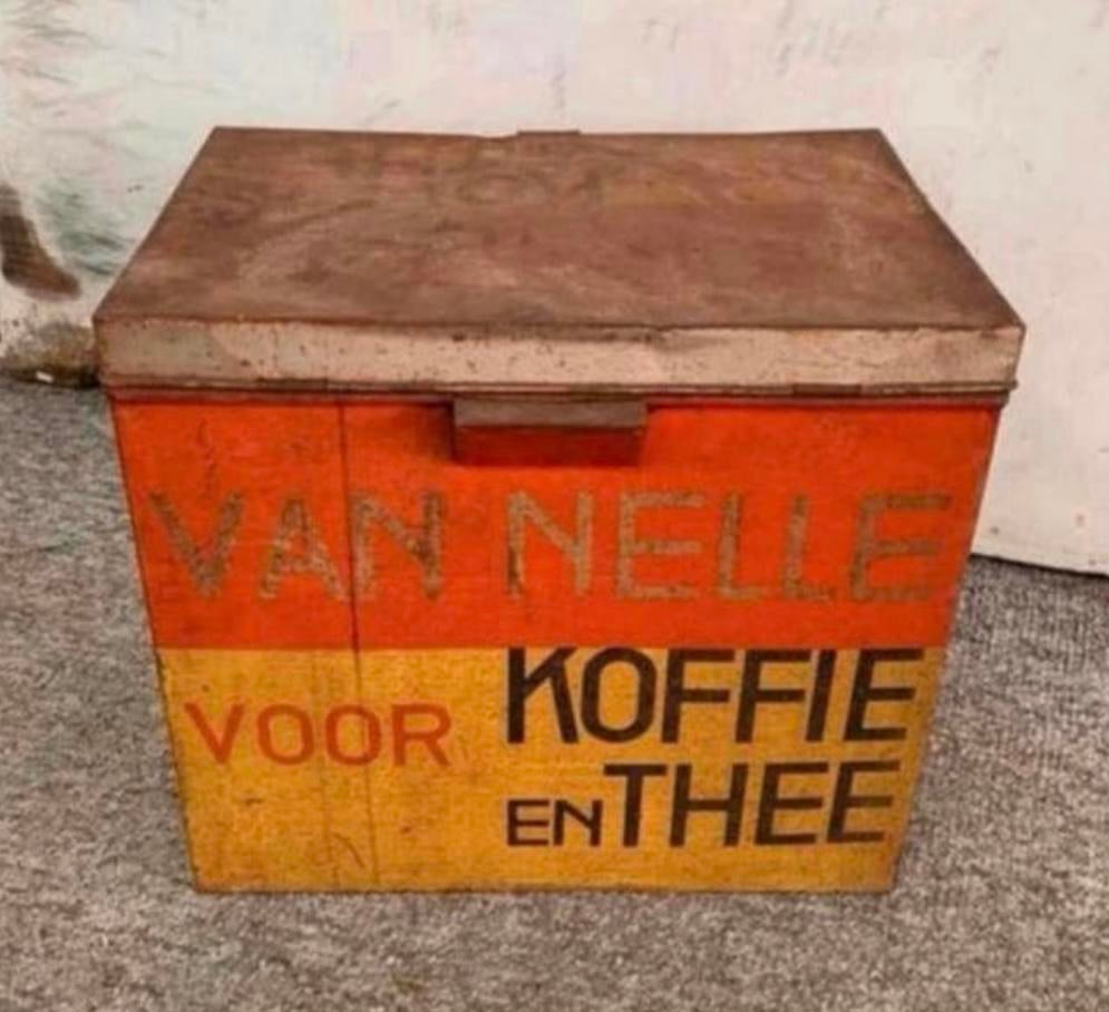 Blik groot oud vintage van Nelle blik voor Koffie en Thee., Verzamelen, Blikken, Ophalen of Verzenden, Zo goed als nieuw
