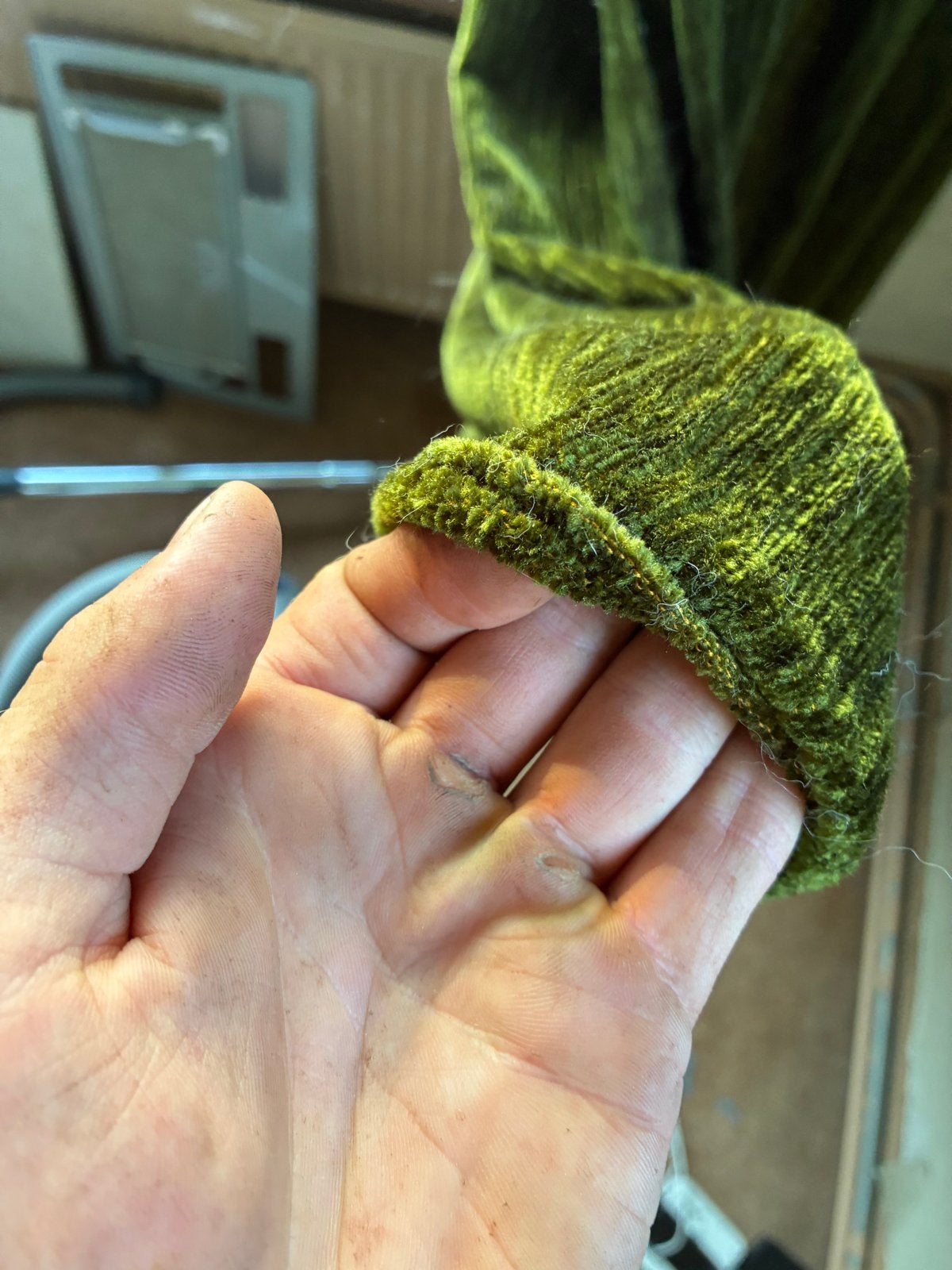 Vintage Groene Gordijnen - velours gordijnen, Huis en Inrichting, Stoffering | Gordijnen en Lamellen, Gebruikt, Gordijn, Groen
