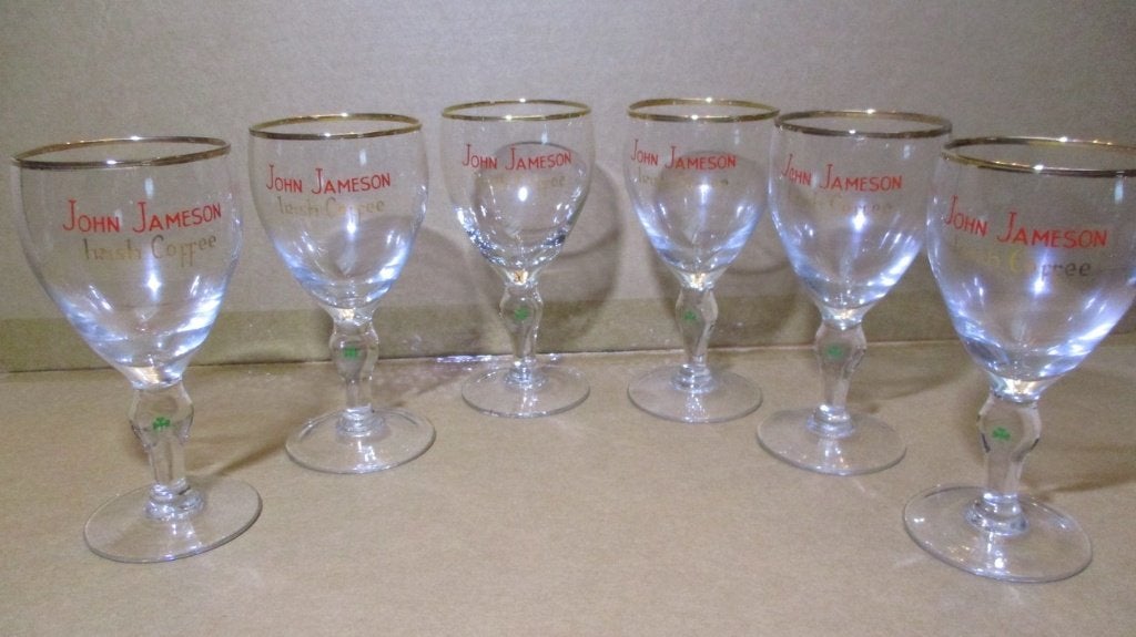 6 Vintage Irish Coffee glazen van John Jameson, Ophalen, Zo goed als nieuw, Overige typen