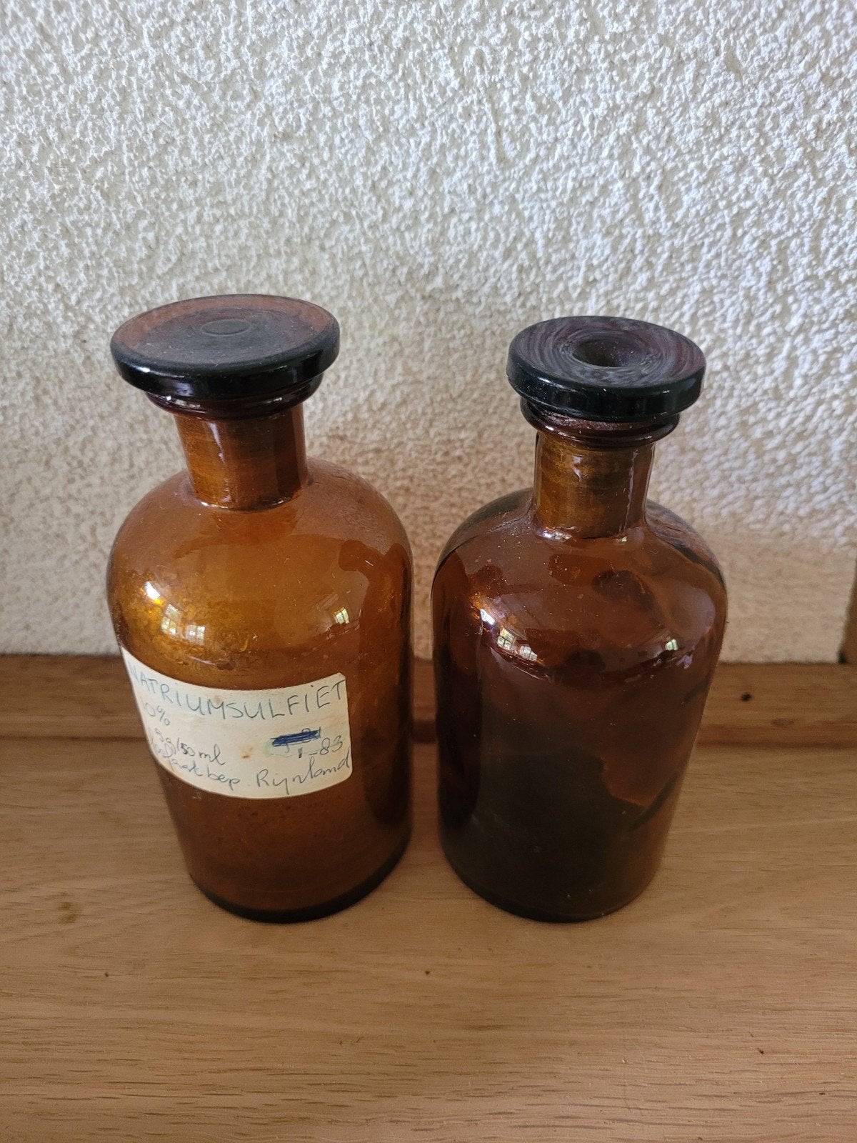 Antieke Apothekersflessen glazen fles bewaarfles bruin glas, Ophalen of Verzenden