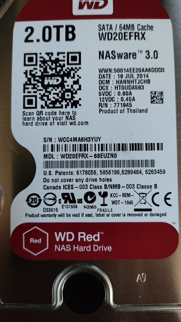 Disk WD Red 2TB SATA, Computers en Software, Harde schijven, Intern, Gebruikt, Ophalen of Verzenden, WD (Western Digital)