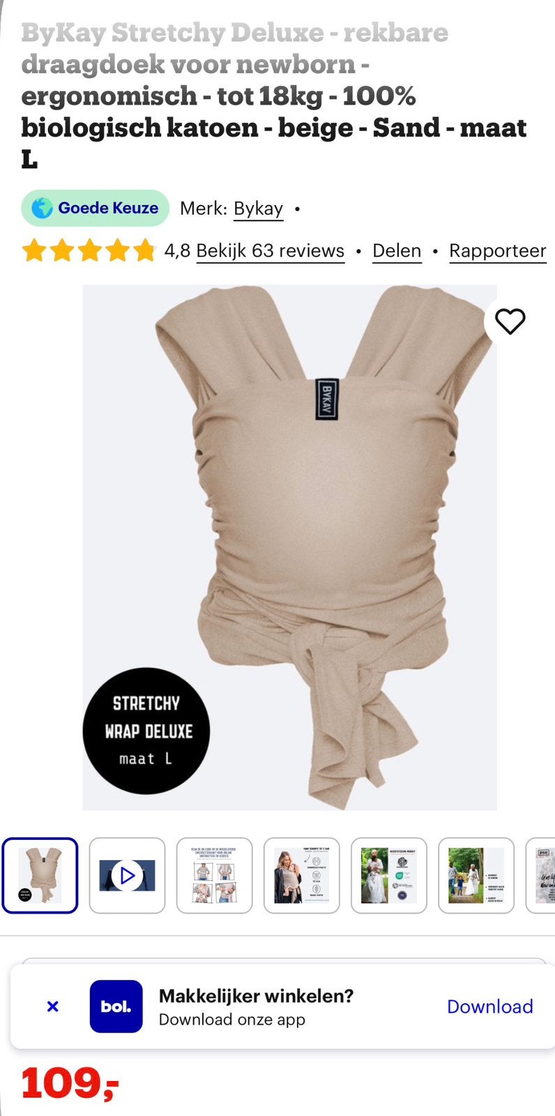 Draagdoek van ByKay nieuw ongebruikt, Kinderen en Baby's, Babydragers en Draagdoeken, Ophalen of Verzenden, Zo goed als nieuw