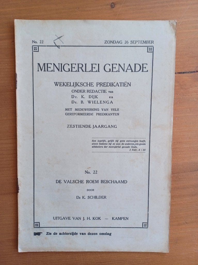 Menigerlei genade - De valsche roem beschaamd Amos 9 : 7,8, Boeken, Godsdienst en Theologie, Gelezen, Prof. dr. K. Schilder, Christendom | Protestants