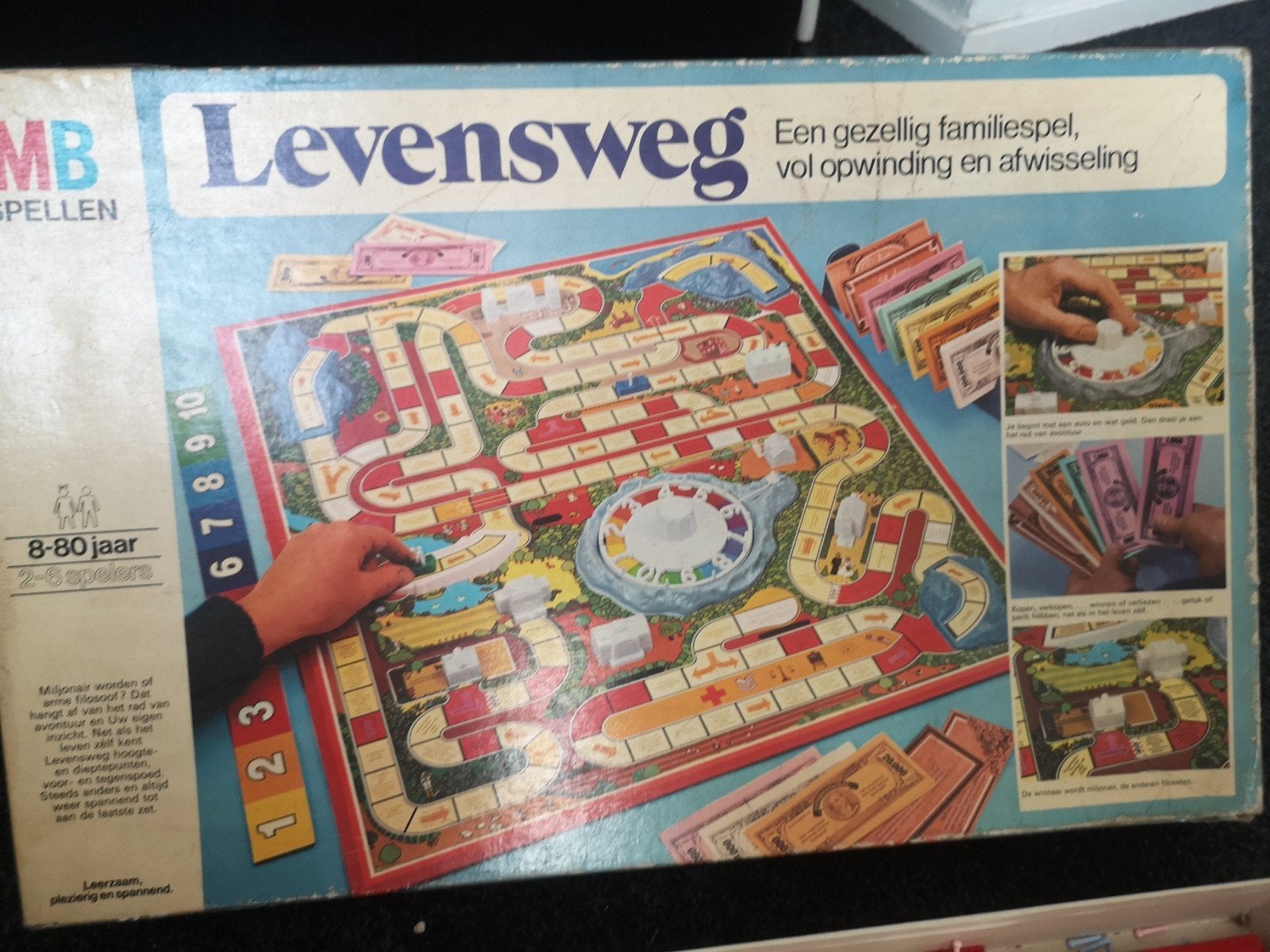 Levensweg bordspel - Een gezellig familiespel, Drie of vier spelers, Ophalen of Verzenden, Gebruikt, MB Spellen