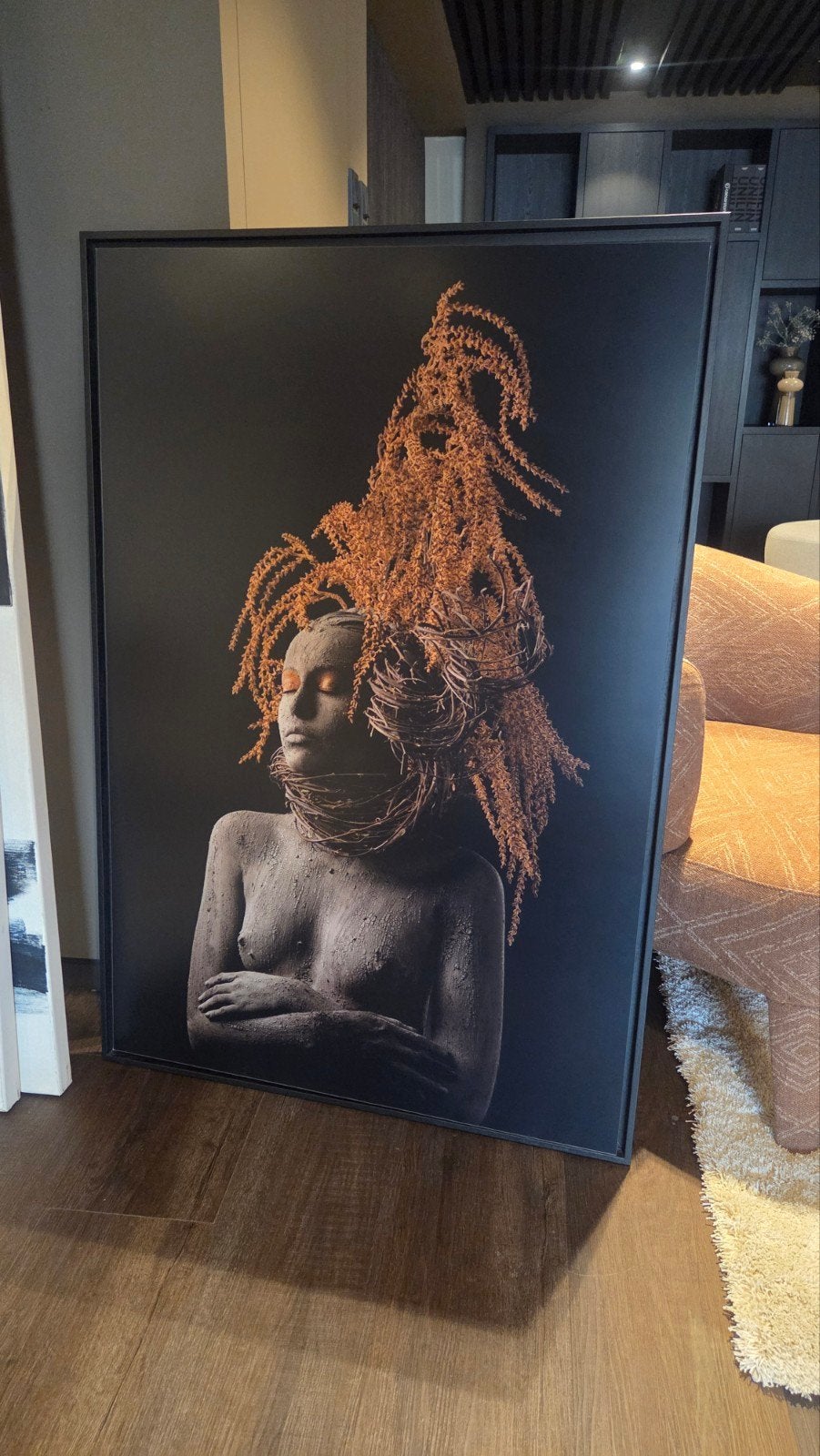 Umo Art Aluminium Kunstwerk - Mat Zwart Lijst - 80x120 cm, Ophalen