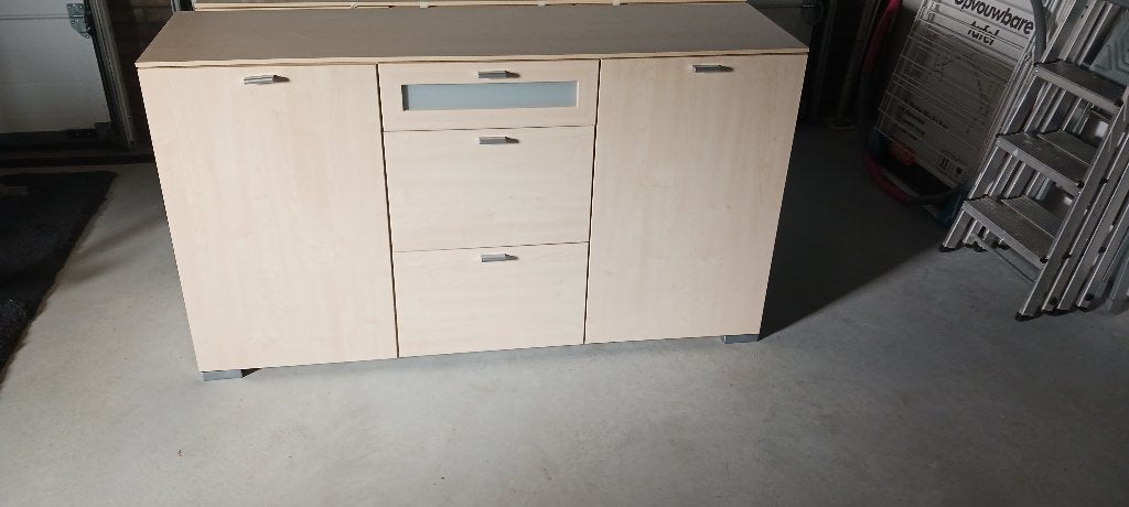 Dressoir in blank beuken ahorn, Ophalen, Gebruikt, 100 tot 150 cm, 25 tot 50 cm