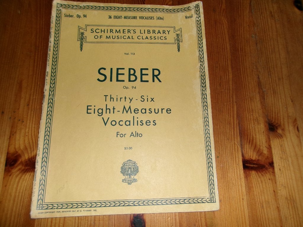 Sieber - thirty six eight measure vocalises op. 94, Zang, Gebruikt, Klassiek, Ophalen of Verzenden