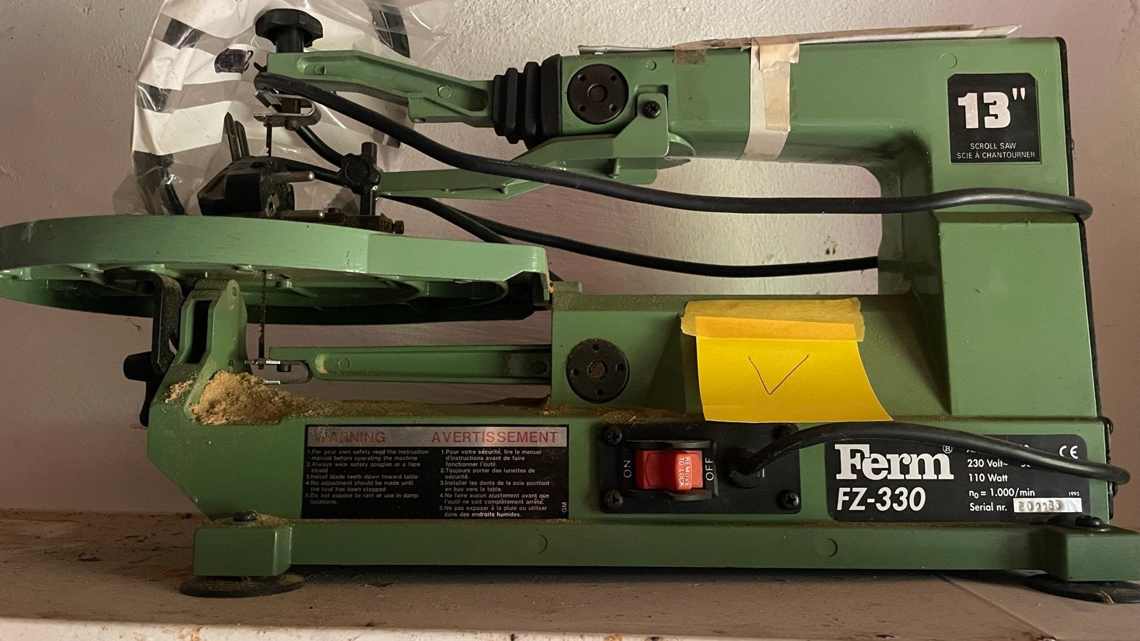 Ferm FZ-330 Figuurzaag -, Ophalen, Minder dan 30 mm, Gebruikt, Figuurzaag