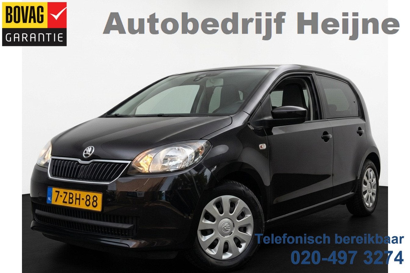 Skoda Citigo 1.0 60PK GREENTECH SPRINT AIRCO/5 DEURS, Auto's, Stof, Gebruikt, Zwart, 60 pk