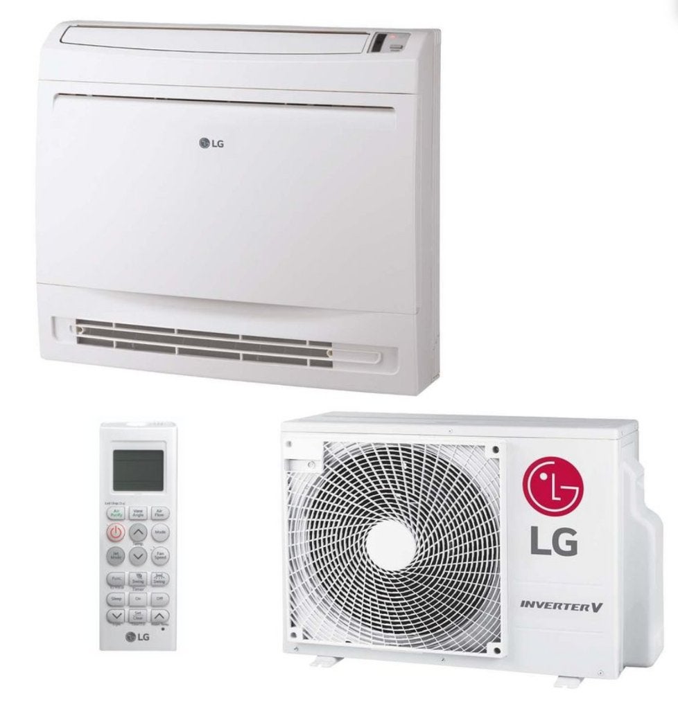 LG airco UQ12F Console, buitenunit + binnenunit  nieuw, Ophalen, Nieuw, 3 snelheden of meer, Energieklasse A of zuiniger