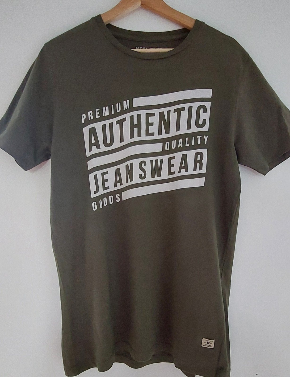 Jack & Jones premium groen heren t-shirt maat L zgan., Kleding | Heren, T-shirts, Maat 52/54 (L), Ophalen of Verzenden, Zo goed als nieuw