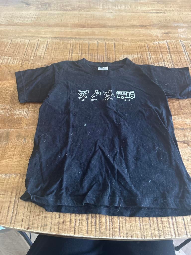 Rebus T-shirt 'Ik word grote zus' - Zwart kinder T-shirt, Ophalen of Verzenden, Zo goed als nieuw