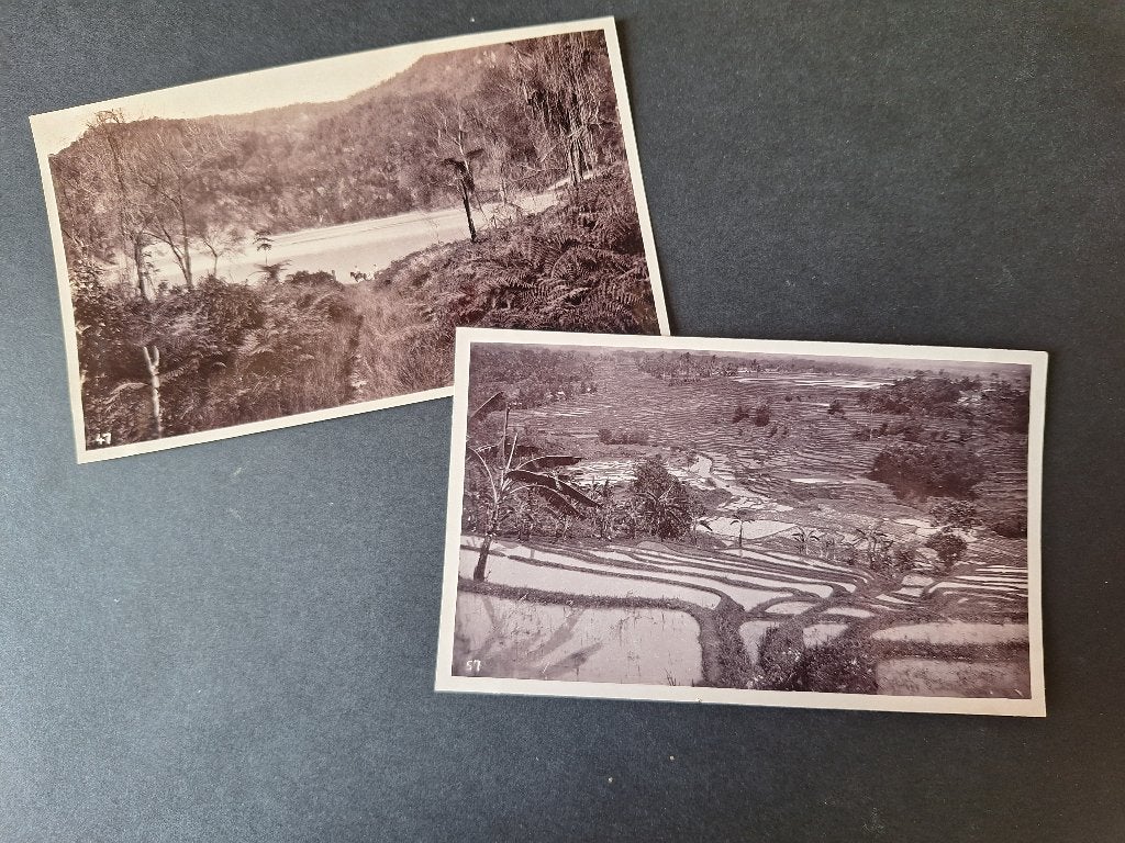 2 foto LUX Garoet 1932 Nederlands Indie Sawah's Telaga Bodes, Verzenden, Foto, Buitenland, Zo goed als nieuw