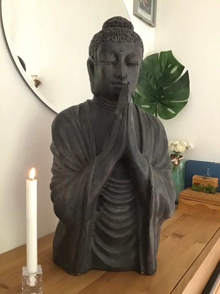 Boeddha beeld, Ophalen, Steen/keramiek, Grijs, 67 cm