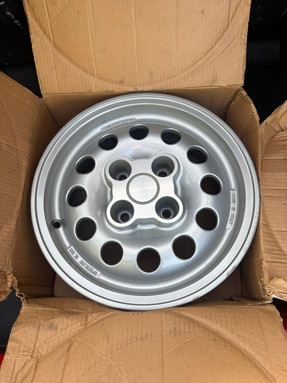 Peugeot 25 Speedline SL 201 Velg 14 inch - Made in Italy, 14 inch, Gebruikt, Velg(en), Ophalen of Verzenden