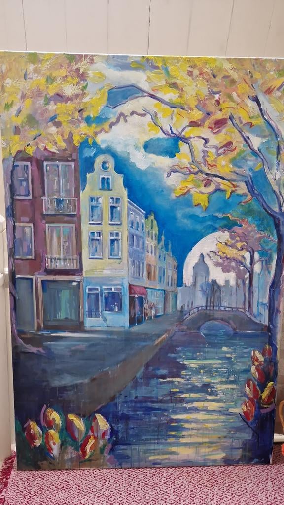 Acrylschilderij Amsterdam 100x150 cm, Ophalen