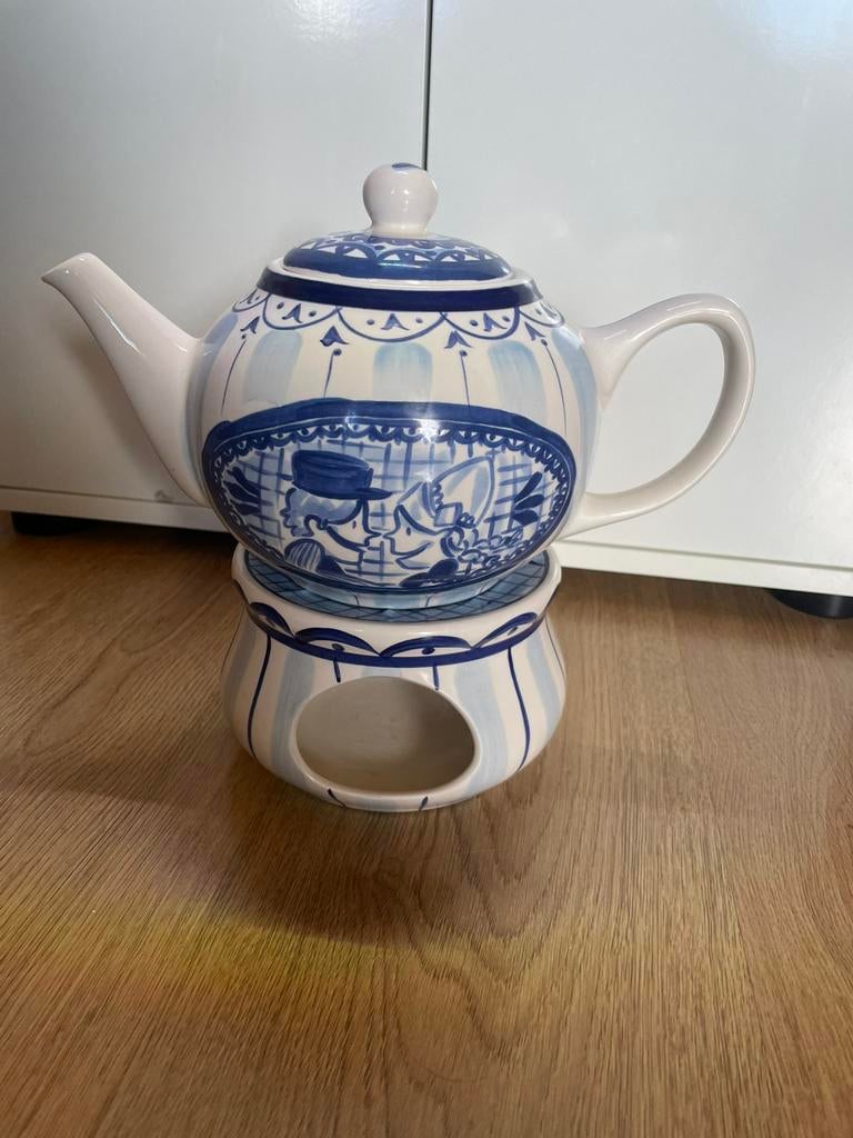 Blond Amsterdam Delfs Blond theepot met theelicht, Blond Amsterdam, Overige typen, Ophalen of Verzenden, Zo goed als nieuw