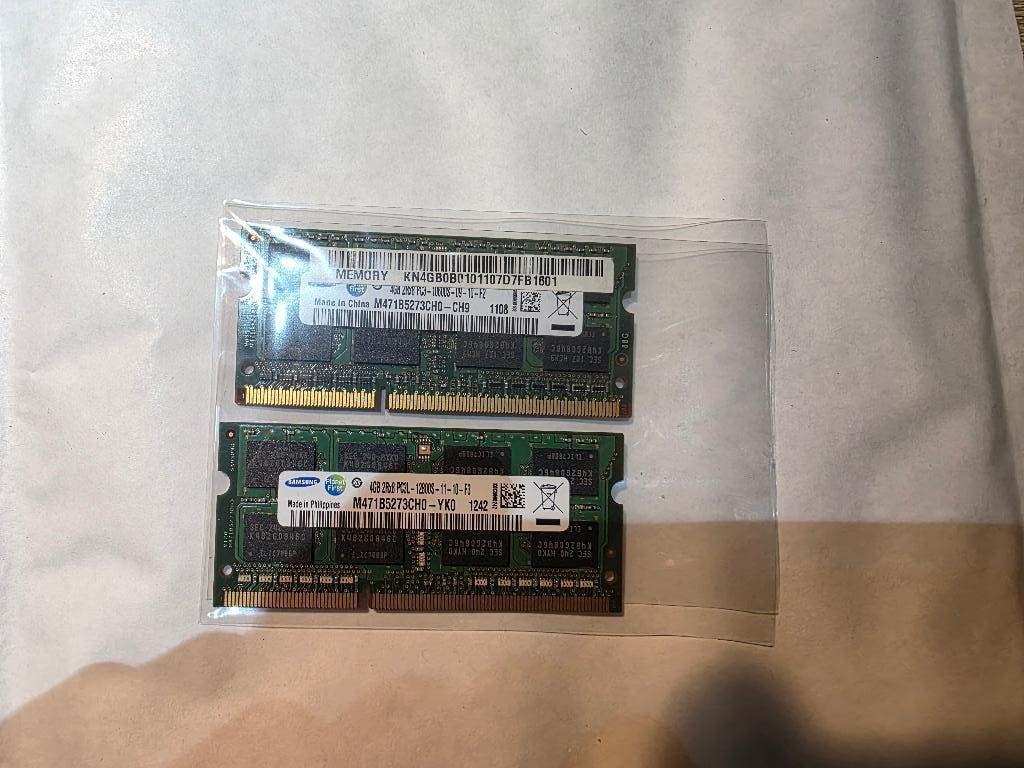 Samsung DDR3 laptopgeheugen 2x 4GB, Gebruikt, 1333/1600, DDR3, Ophalen of Verzenden