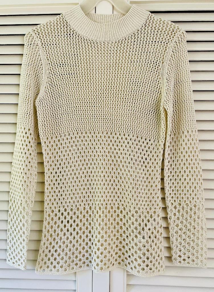REISS Zomertrui, Ronde hals, Lange mouw, Beige, Mt S, Nieuw, Kleding | Dames, Beige, Nieuw, Ophalen of Verzenden, Maat 36 (S)