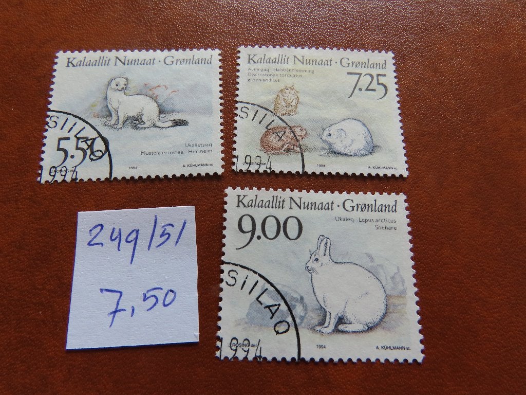 Groenland 249/51, Ophalen of Verzenden, Denemarken, Gestempeld