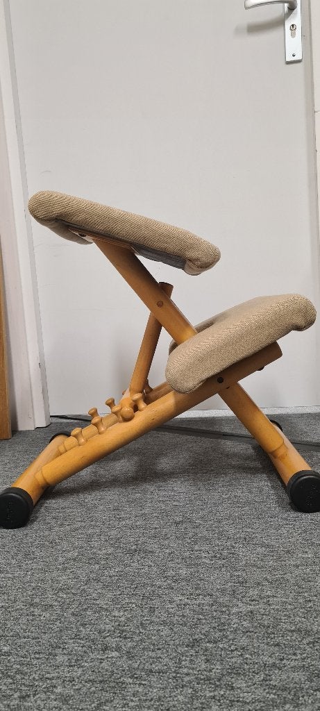 Vintage Stokke balansstoel, Huis en Inrichting, Hout, Gebruikt, Bruin, Ophalen of Verzenden