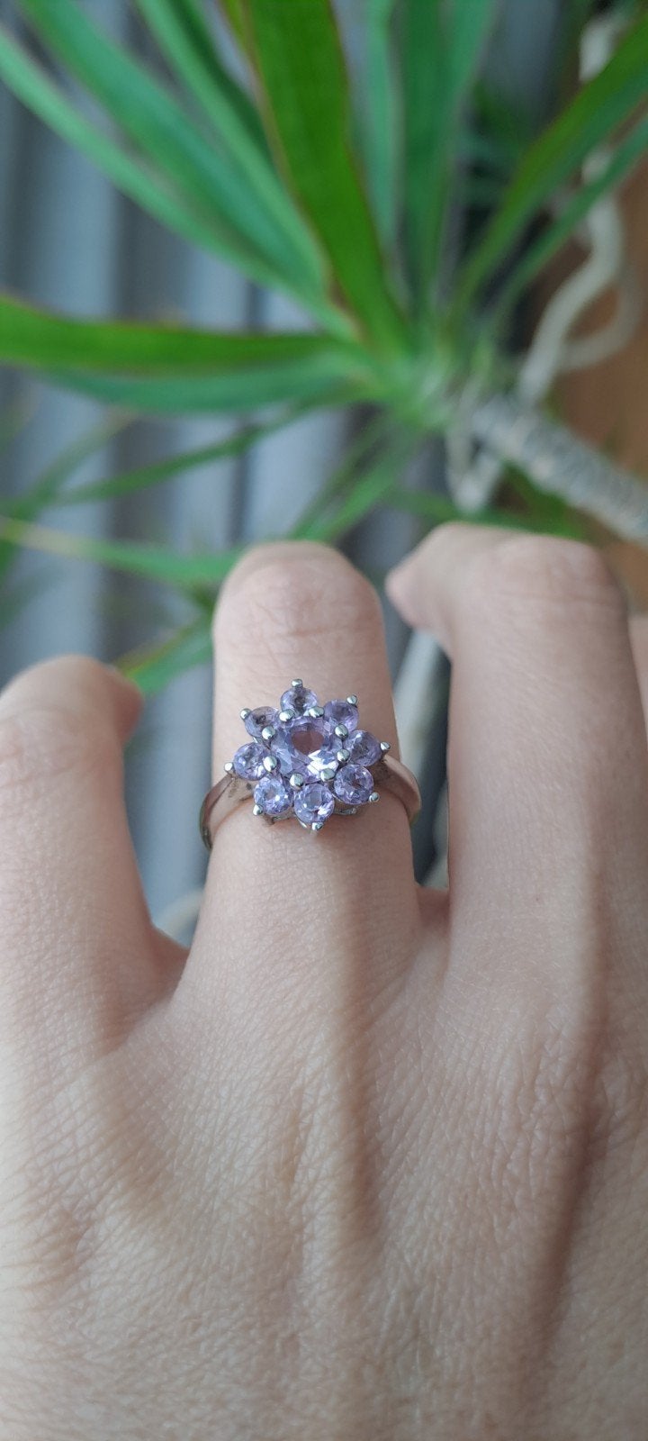 Zilveren ring met amethist, maat 16., Ophalen of Verzenden, Kleiner dan 17, Dame, Zilver