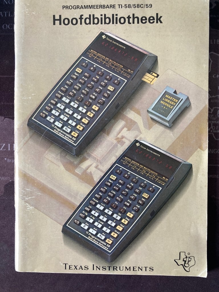 handleiding texas instruments TI-58/58C/59, Diversen, Rekenmachines, Ophalen, Grafische rekenmachine, Zo goed als nieuw
