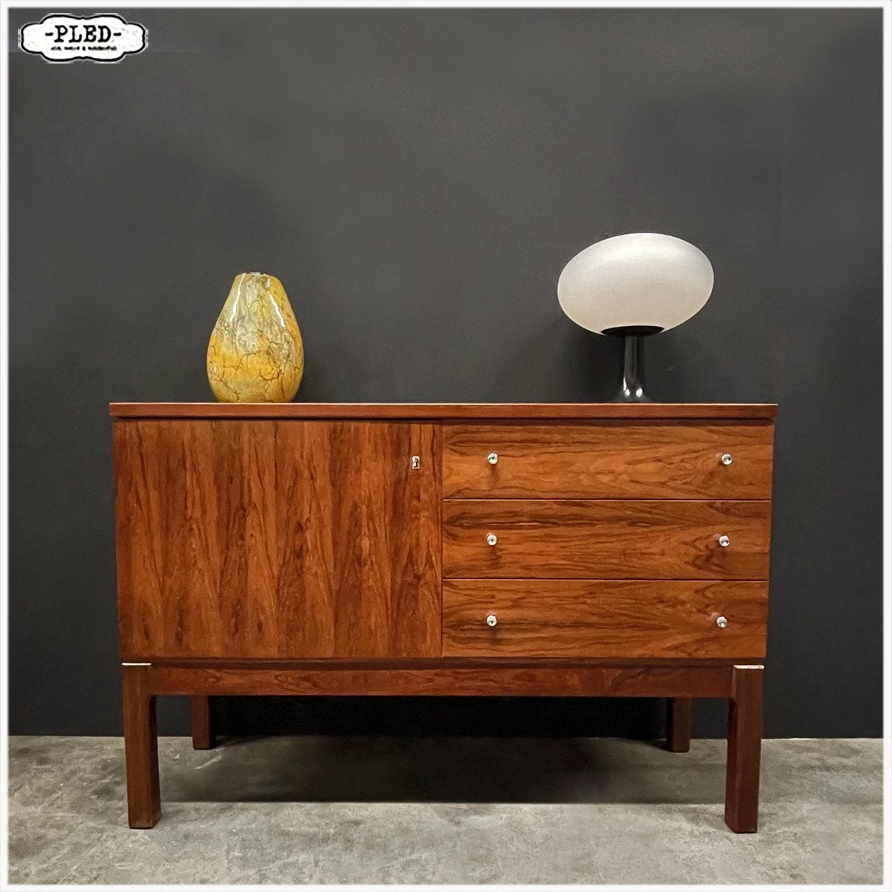 Vintage Palisander fineer Sideboard Ladekast dressoir Kast, Ophalen, Gebruikt, Overige materialen, Nb