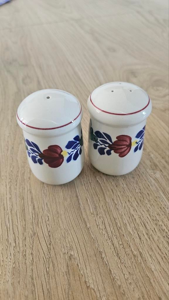 Boerenbont peper- en zoutstelletje, Huis en Inrichting, Keuken | Servies, Overige typen, Ophalen of Verzenden, Zo goed als nieuw