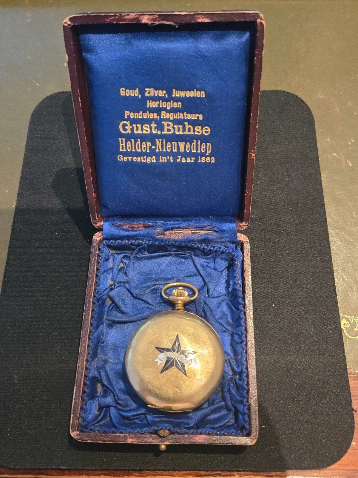 Wonder Bicycle Promotional Verguld Pocket Watch (1910), Ophalen of Verzenden, Overige materialen, Overige typen, Verguld