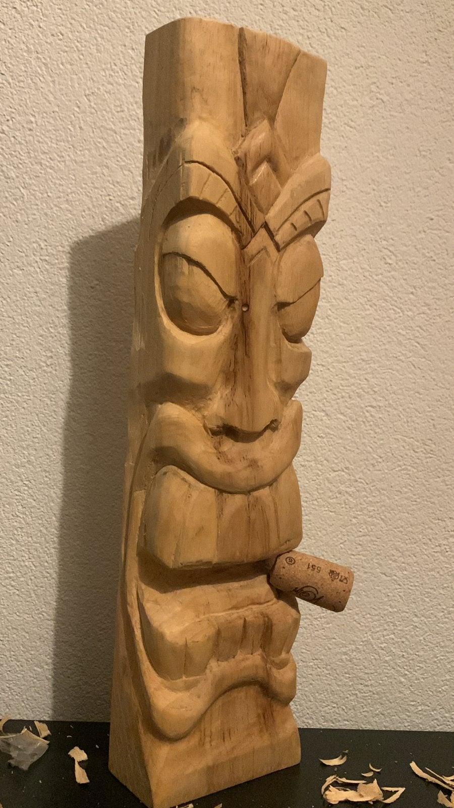 Handgemaakt houten Tiki / Totembeeld – 40 cm, Hout, Overige stijlen, Nieuw, Ophalen of Verzenden