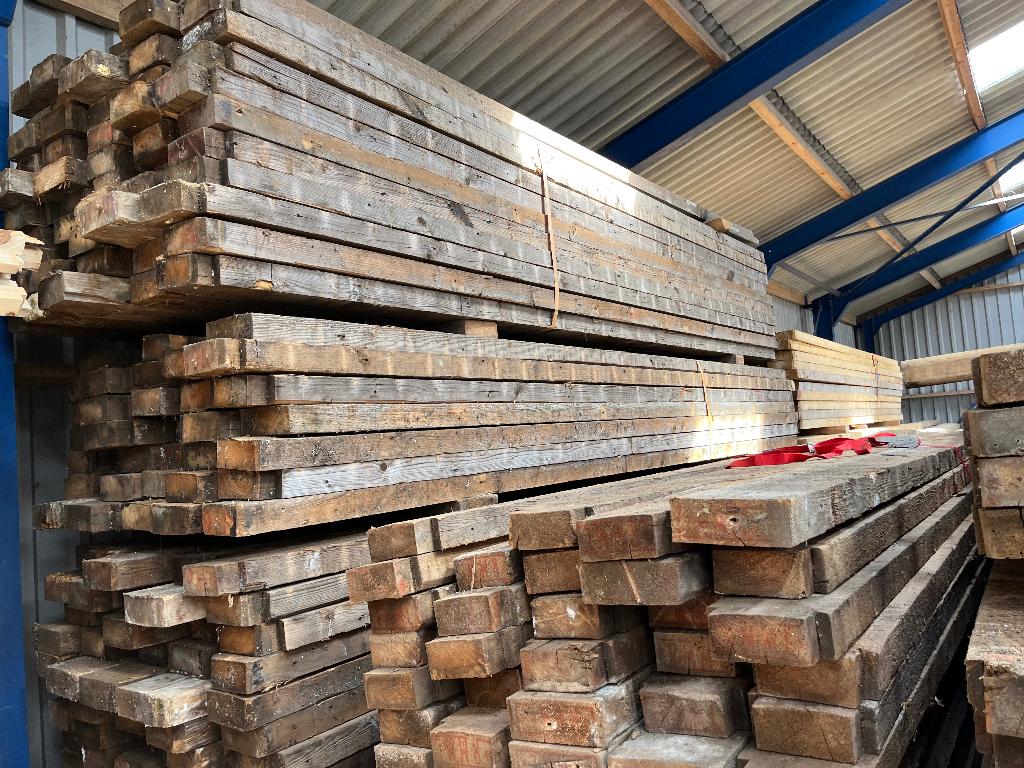 Partij beste balken / Gordingen Kopmaat 7,5 x 20 cm, Doe-het-zelf en Verbouw, Hout en Planken, Ophalen, Gebruikt, Balk, Vuren