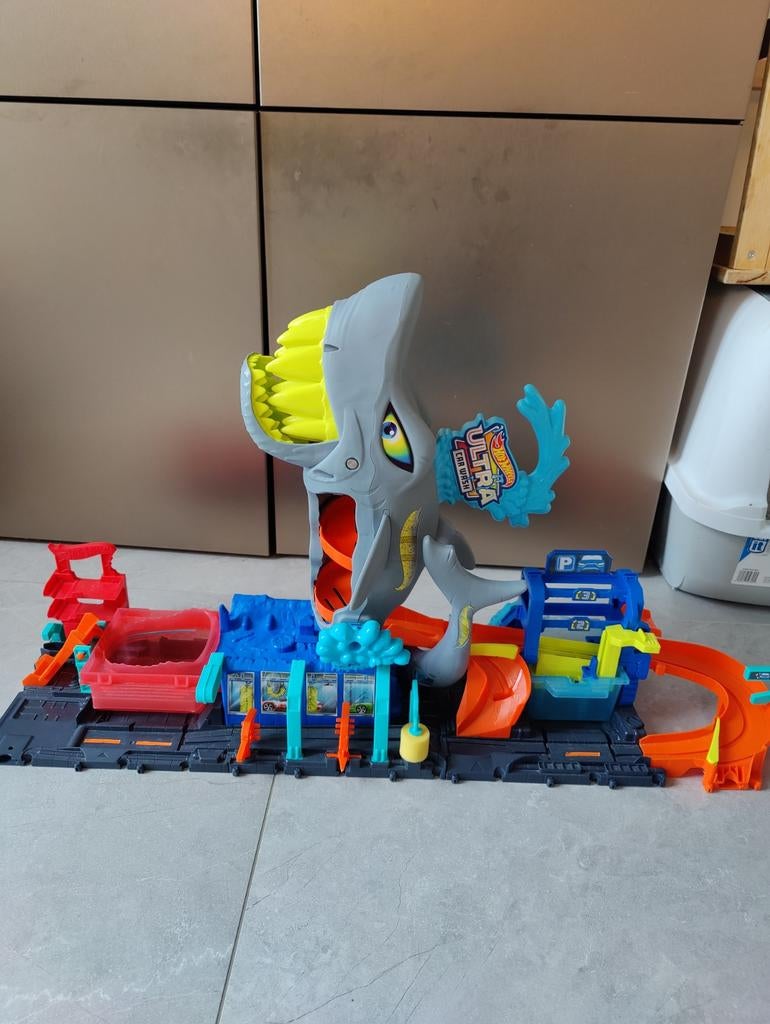 Hot Wheels City Ultimate Haai Carwash Speelset, Ophalen of Verzenden, Zo goed als nieuw