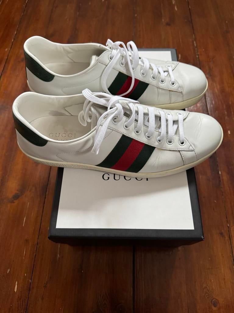 Gucci sneakers - wit - nieuwstaat - maat 44, Kleding | Heren, Schoenen, Wit, Ophalen of Verzenden, Sneakers of Gympen, Zo goed als nieuw