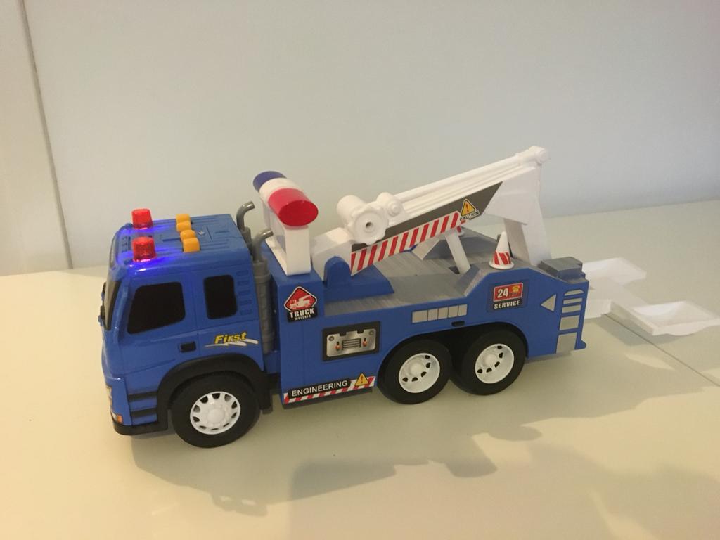 Blauwe speelgoed takelwagen met licht en geluid, Ophalen of Verzenden, Zo goed als nieuw