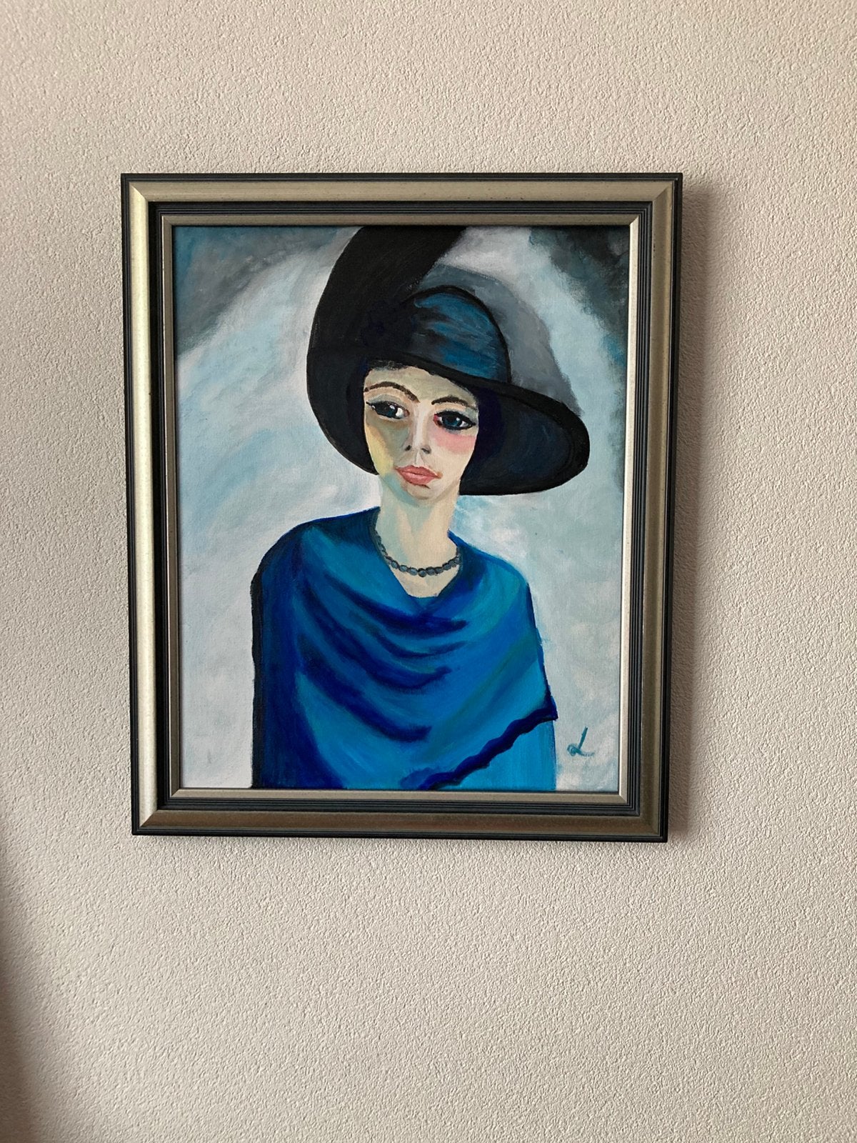 Variatie op Kees van Dongen. “Vrouw met zwarte hoed”, Antiek en Kunst, Ophalen of Verzenden, Overige stijlen, Acrylverf, Portret of Personen