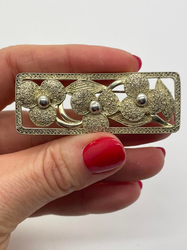 D15 Prachtige zilveren broche Theodor Fahrner, Ophalen of Verzenden, Zilver, Broche