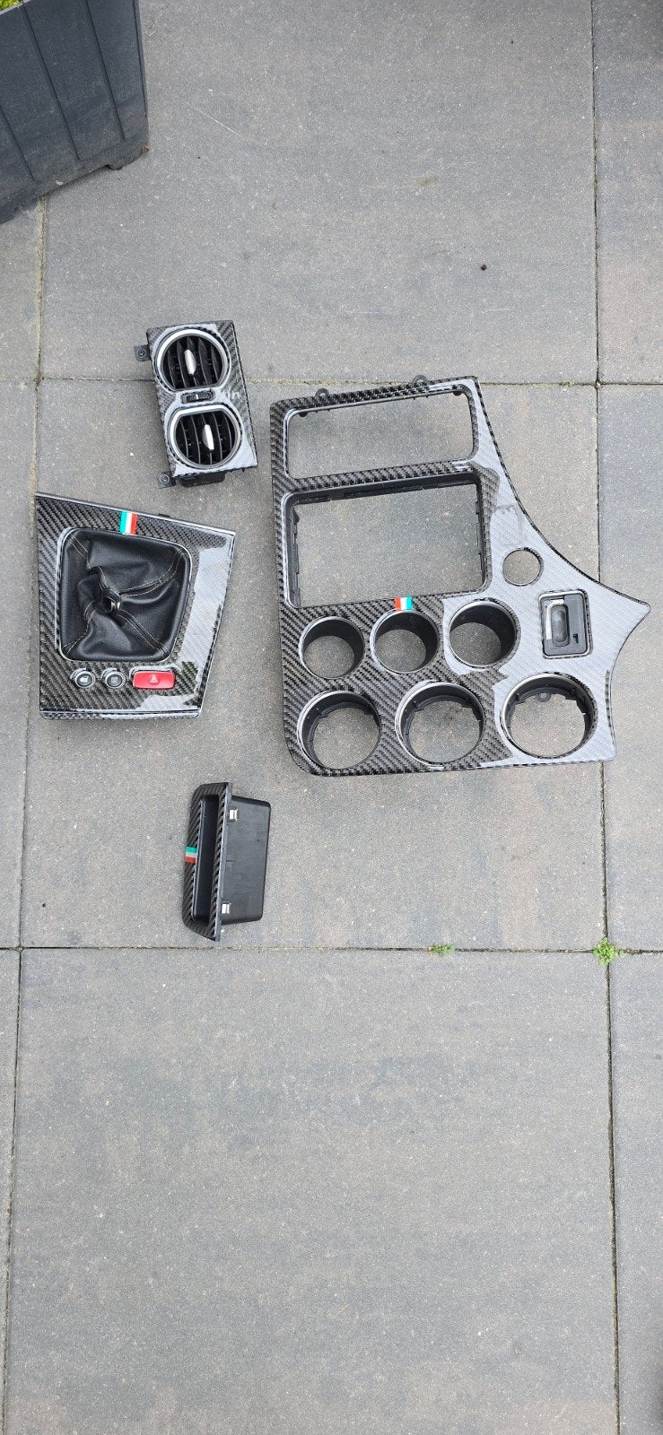 Alfa Romeo 159 middenconsole interieurdelen carbon look, Auto diversen, Autoradio's, Ophalen
