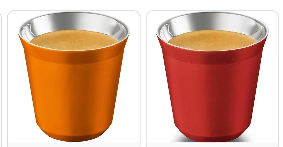 Nespresso Pixie Lungo Kopjes Lingo- Set van 6, Ophalen of Verzenden, Metaal, Grijs, Overige merken