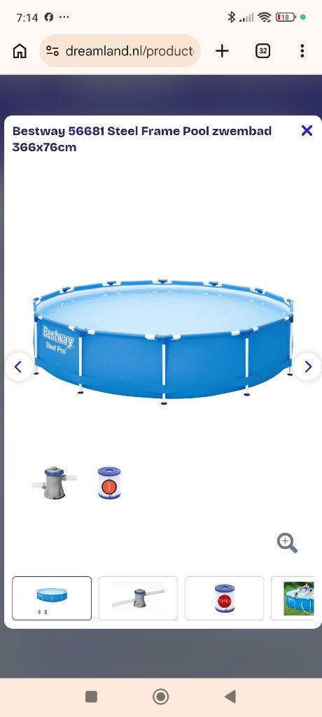 Bestway Zwembad 366x75cm, Tuin en Terras, Ophalen, Nieuw