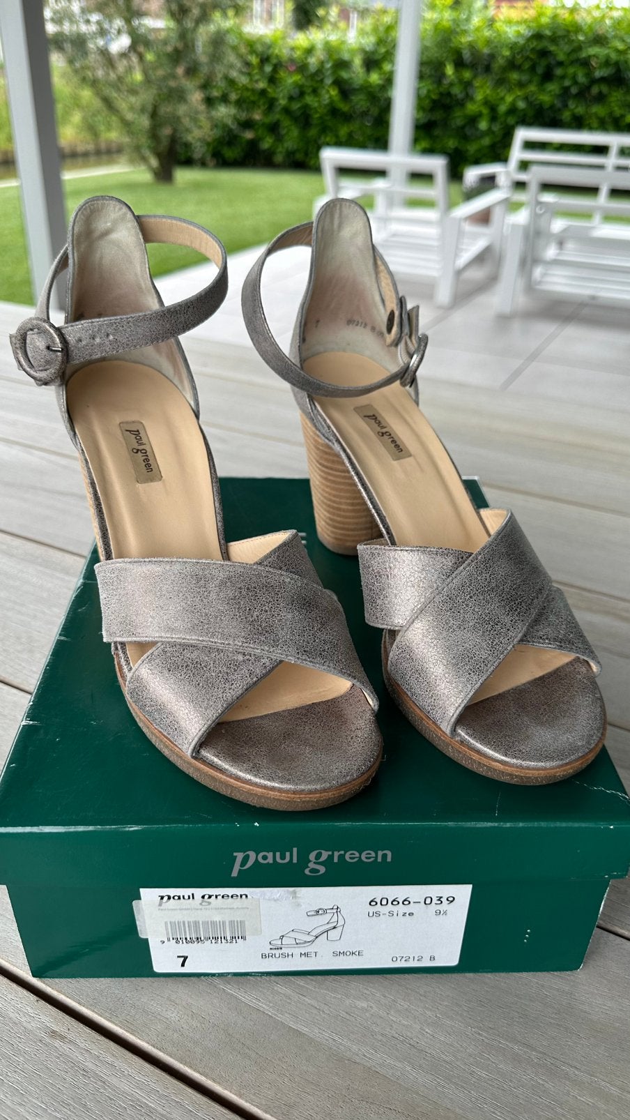 Paul green Pump Sandaal zwart brons maat 40,5, Zwart, Zo goed als nieuw, Sandalen of Muiltjes, Ophalen of Verzenden