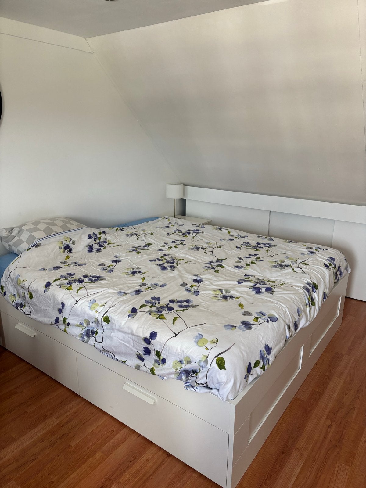 Ikea Malm Tweepersoonsbed met opberglades - Wit, Ophalen, Gebruikt, Wit, Tweepersoons