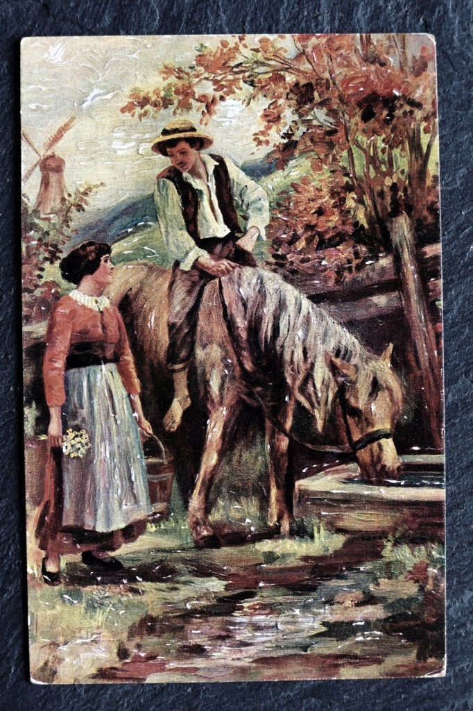 Boer brengt zijn paard weer terug naar huis, Verzenden, Voor 1920, Ongelopen, Paard