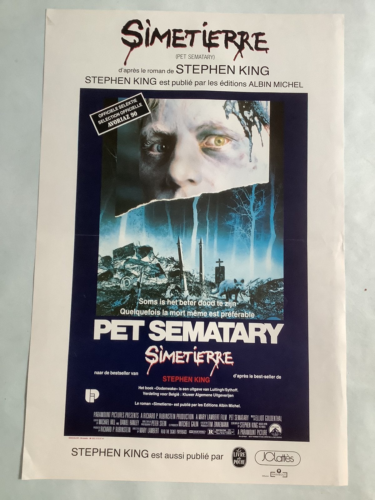 PET SEMATRY    FILMPOSTER   42-65, Ophalen of Verzenden, Zo goed als nieuw, A1 t/m A3, Film en Tv