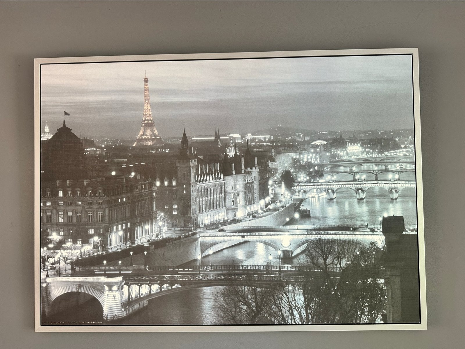 Zwart-wit foto Parijs met Eiffeltoren, Ophalen, 125 cm of meer, Zo goed als nieuw, Foto of Poster